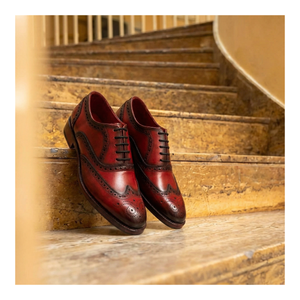Wingtip Brogue Oxford- Wine Red