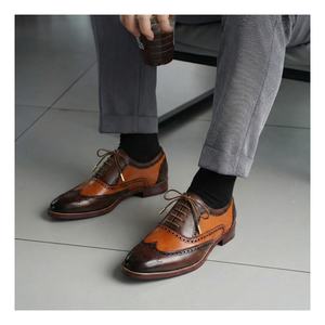 Wingtip Brogue Oxford - Brown & Orange