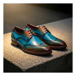 Wingtip Derby Shoes- Blue