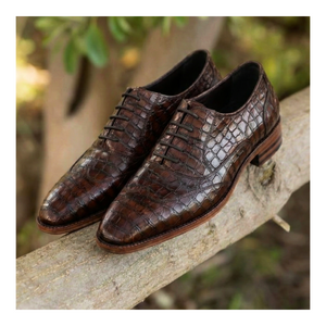 Wingtip Oxford - Croc Brown