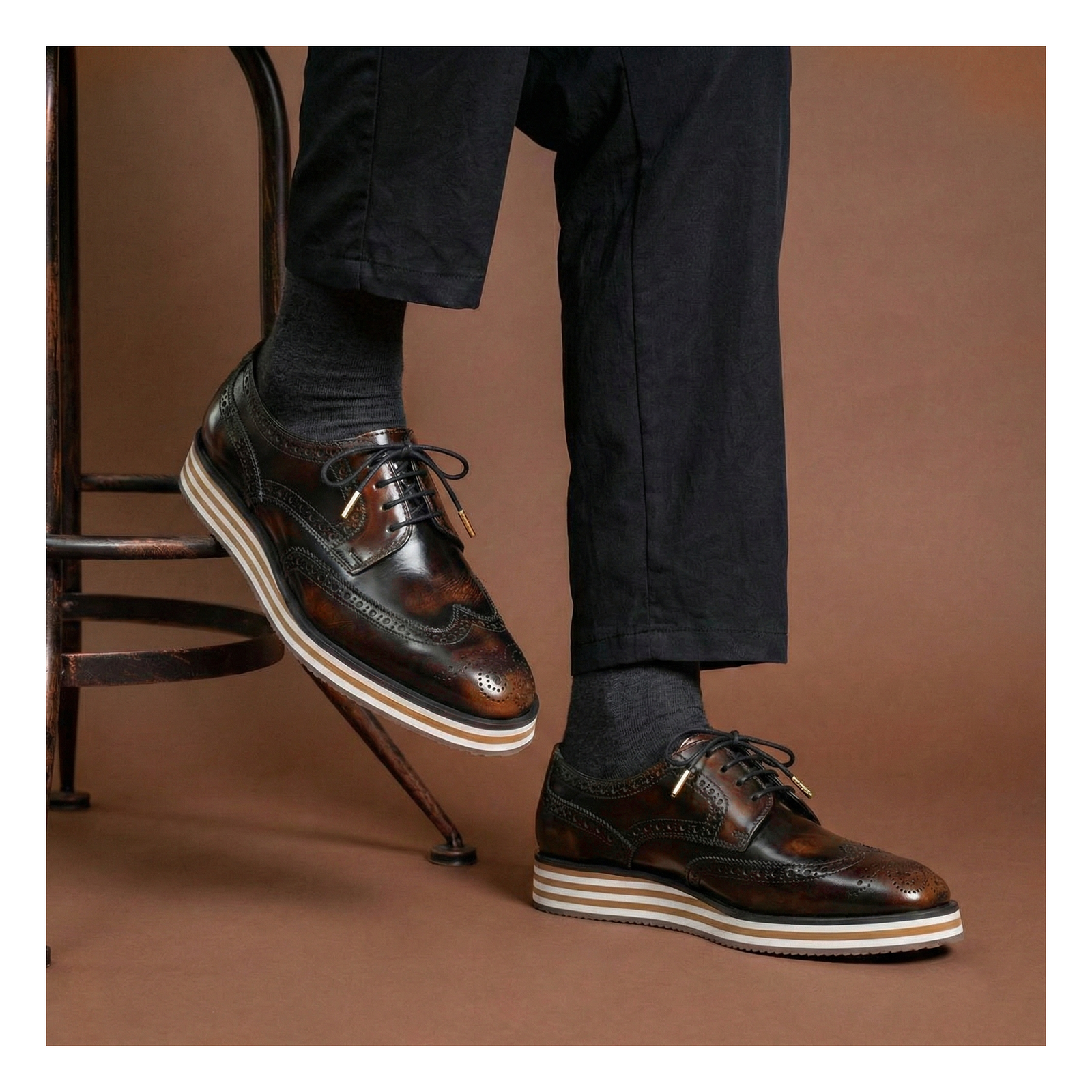 Wingtip Sneakers- Brush Off Brown
