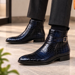 Jodhpur Boots- Croc Navy