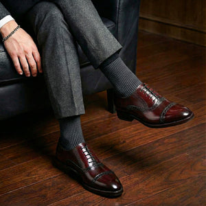 Classic Captoe Oxford - Burgundy