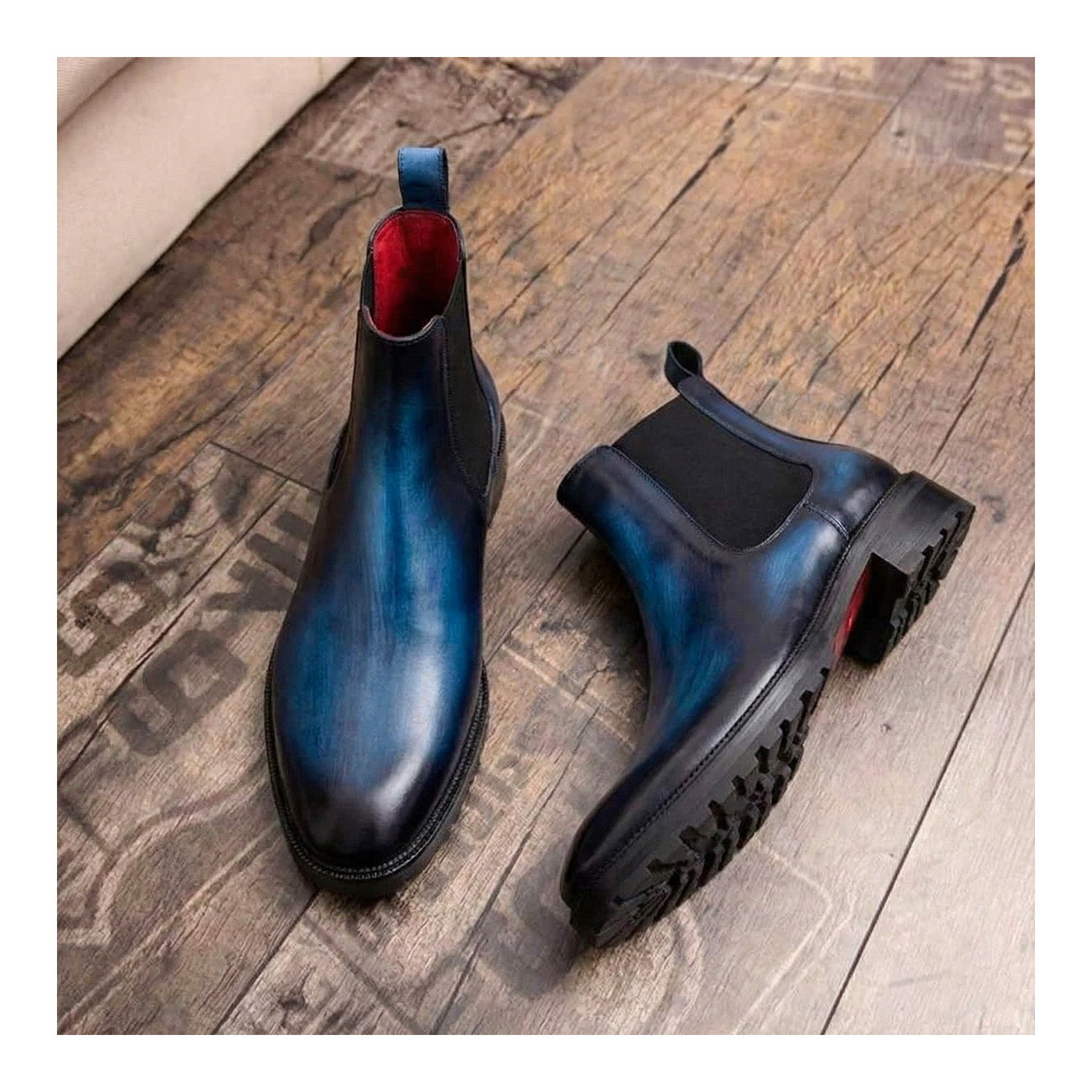 Mens Chelsea Boots- Navy : Lethato STANDARD / US 8.5-9 / UK 8 / Navy Mens Chelsea Boots- Navy : Lethato STANDARD / US 8.5-9 / UK 8 / Navy