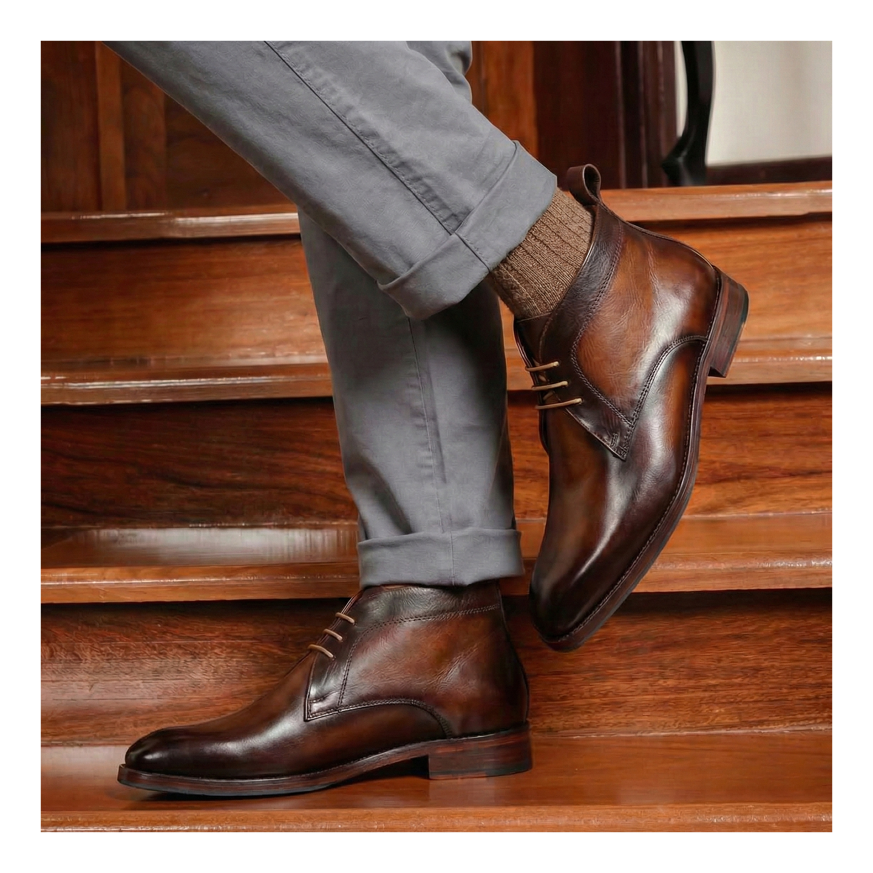 Mens Chukka Boots - Brown by Lethato STANDARD / US 7.5-8 / UK 7 / Brown Mens Chukka Boots - Brown by Lethato STANDARD / US 7.5-8 / UK 7 / Brown