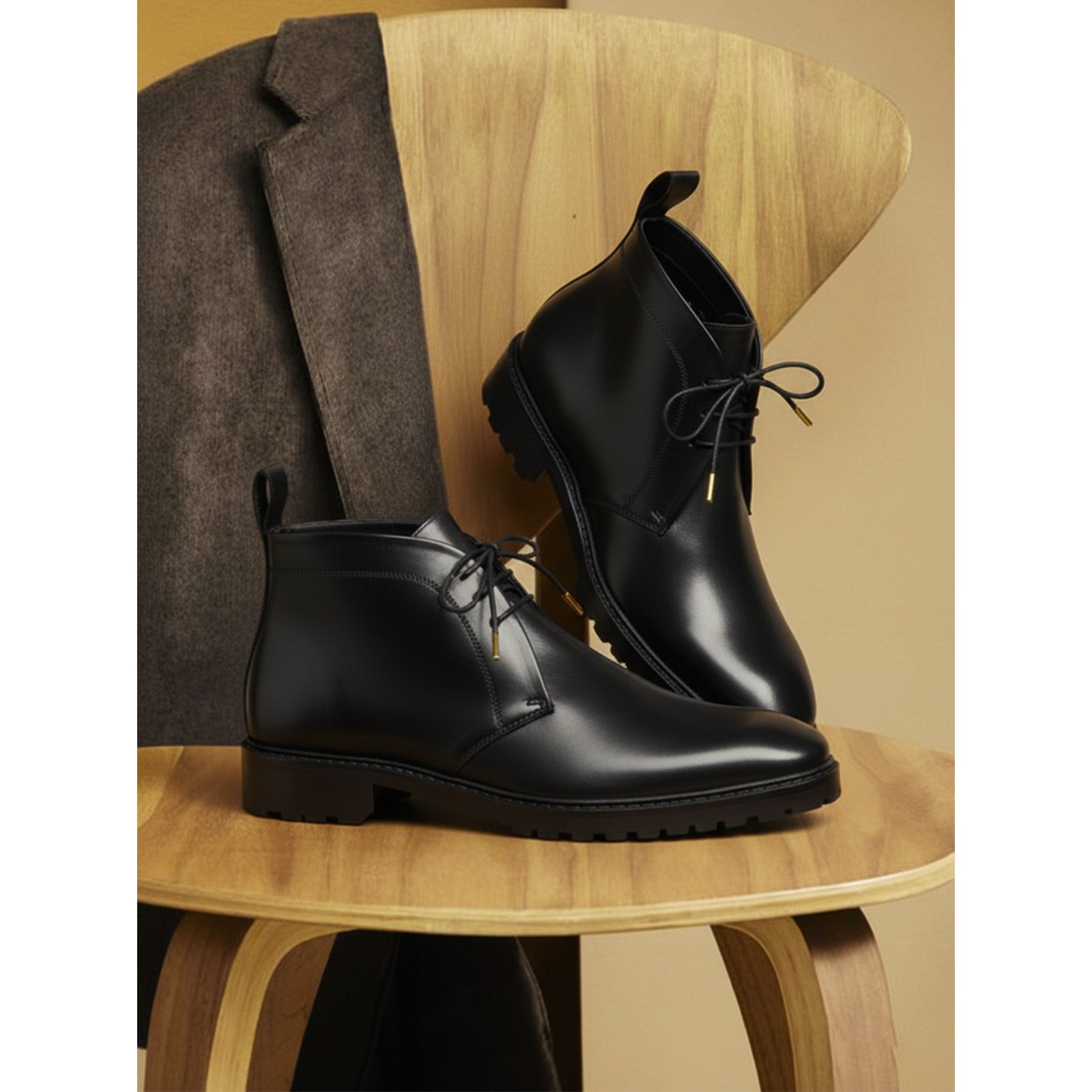 Classic Chukka Boots- Black by Lethato STANDARD / US 11.5-12 / UK 11 / Black Classic Chukka Boots- Black by Lethato STANDARD / US 11.5-12 / UK 11 / Black