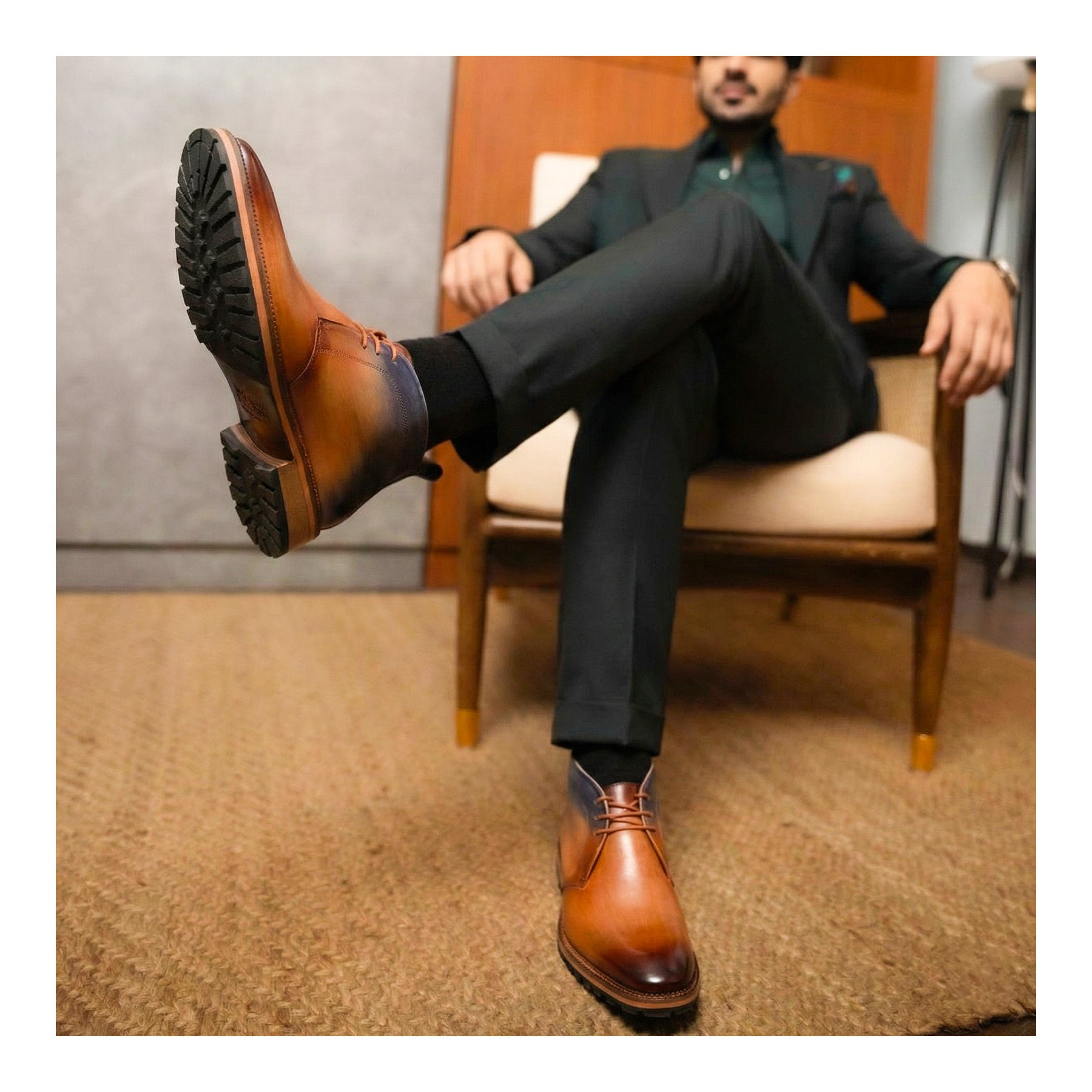 Leather Classic Men's Chukka Boots- Tan by Lethato Leather Classic Men's Chukka Boots- Tan by Lethato