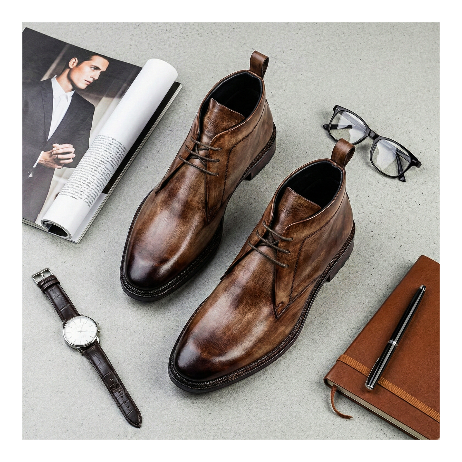 Classic Chukka Boots- Wooden by Lethato display picture 3