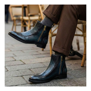 Driver Zipper Boots - Blue