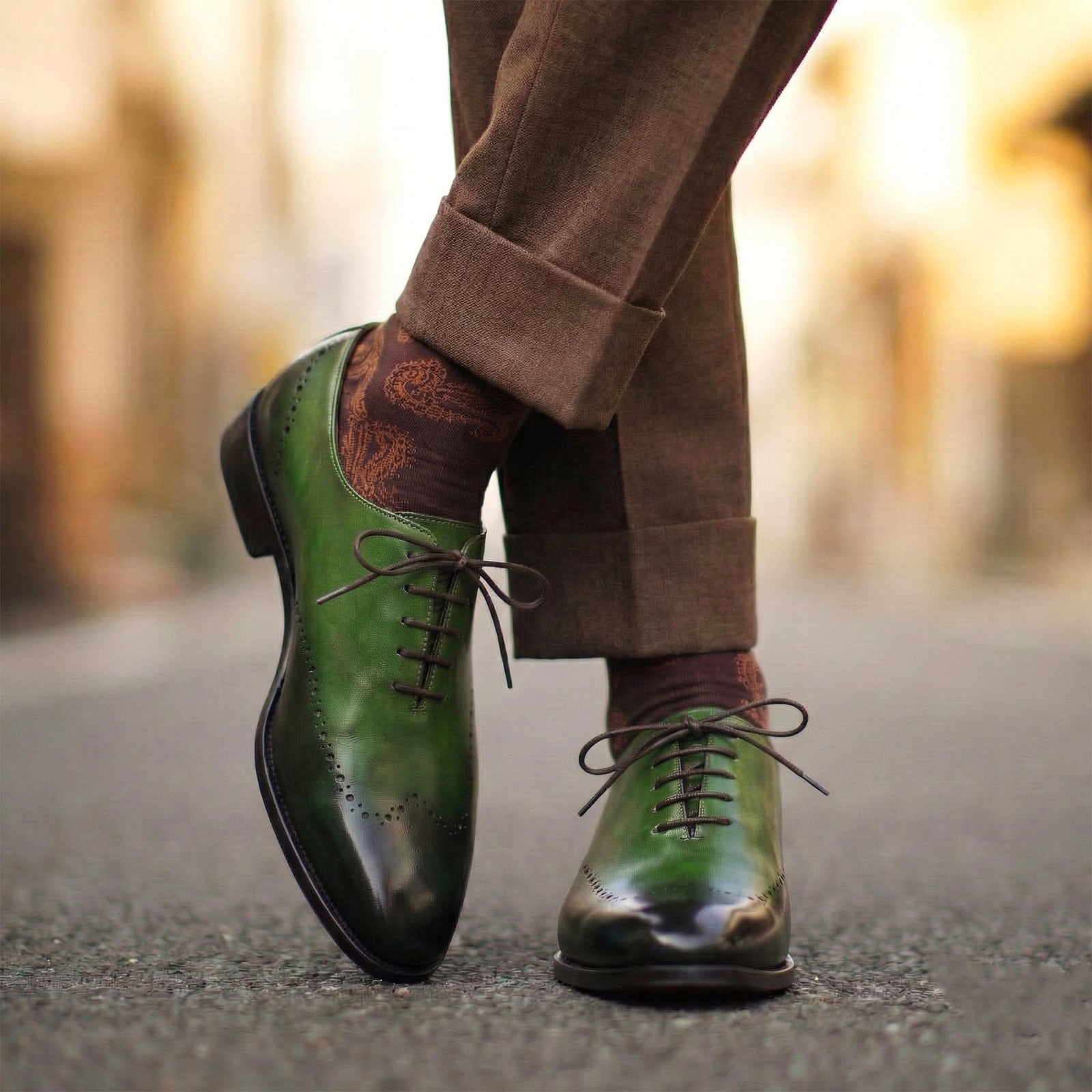 Wholecut Oxfords - Green