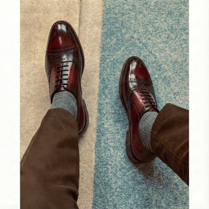 Classic Captoe Oxford - Wine Red