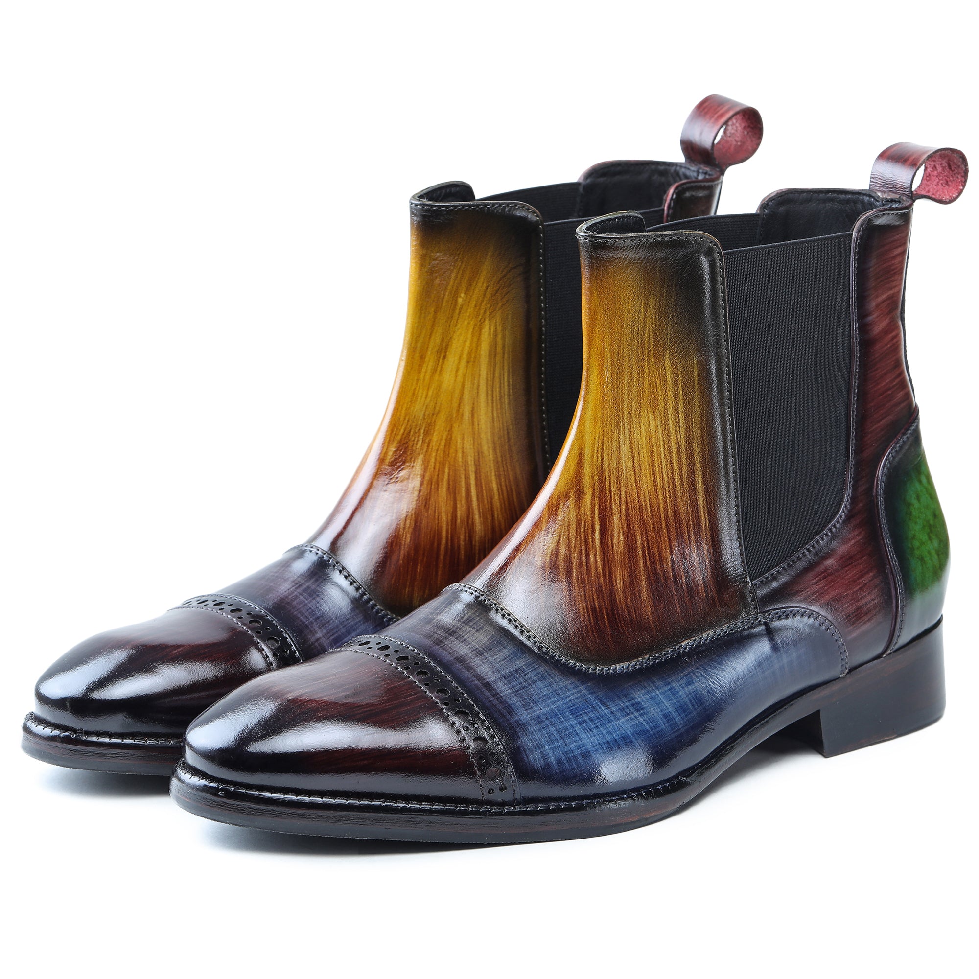 Men's Captoe Chelsea Boots- Multi Color