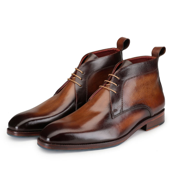 Men\'s Brown Leather Chukka Boots – Classic Lace-Up Workstyle Size 13 M Men main image 2