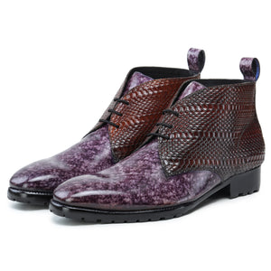Classic Chukka Boots- Python Brown & Purple