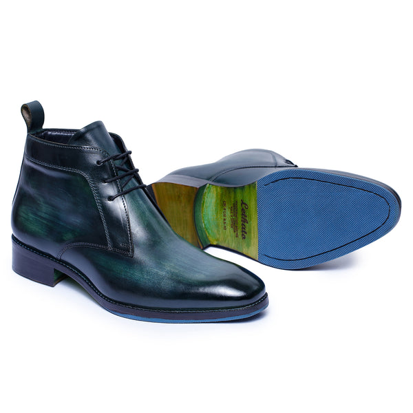 Leather Chukka Boots Green by Lethato