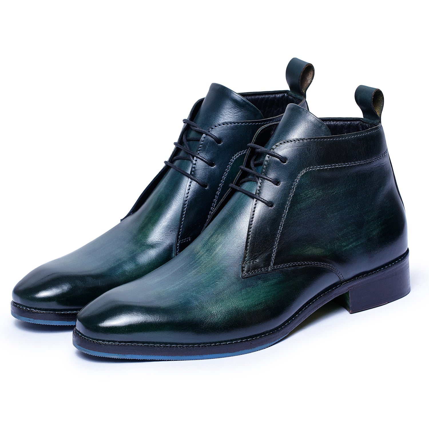 Leather Chukka Boots Green by Lethato Standard US 12 Green