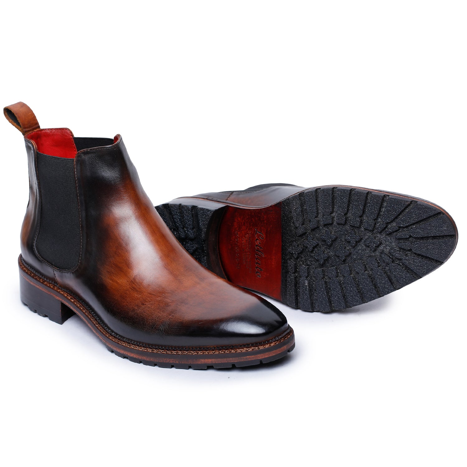 Mens chelsea boots leather sole Clearance