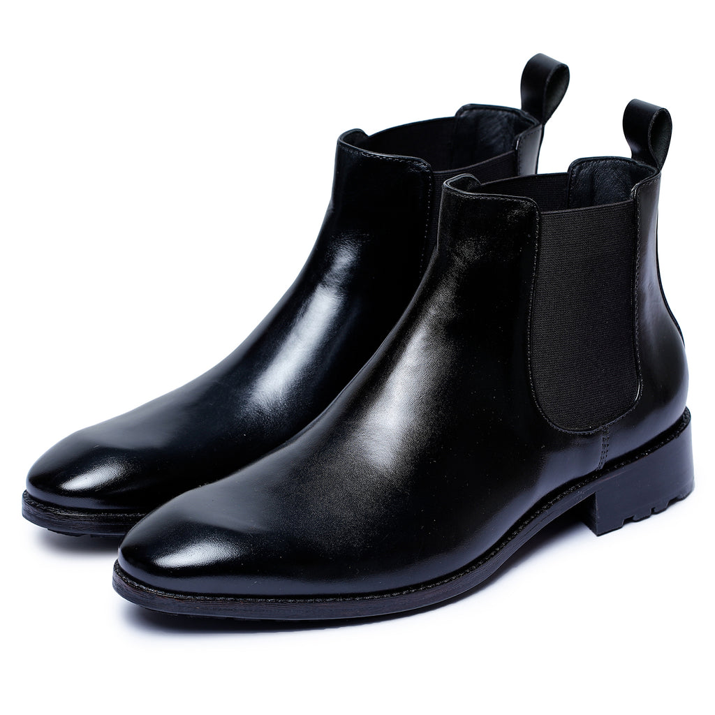 mens black chelsea boots with buckle