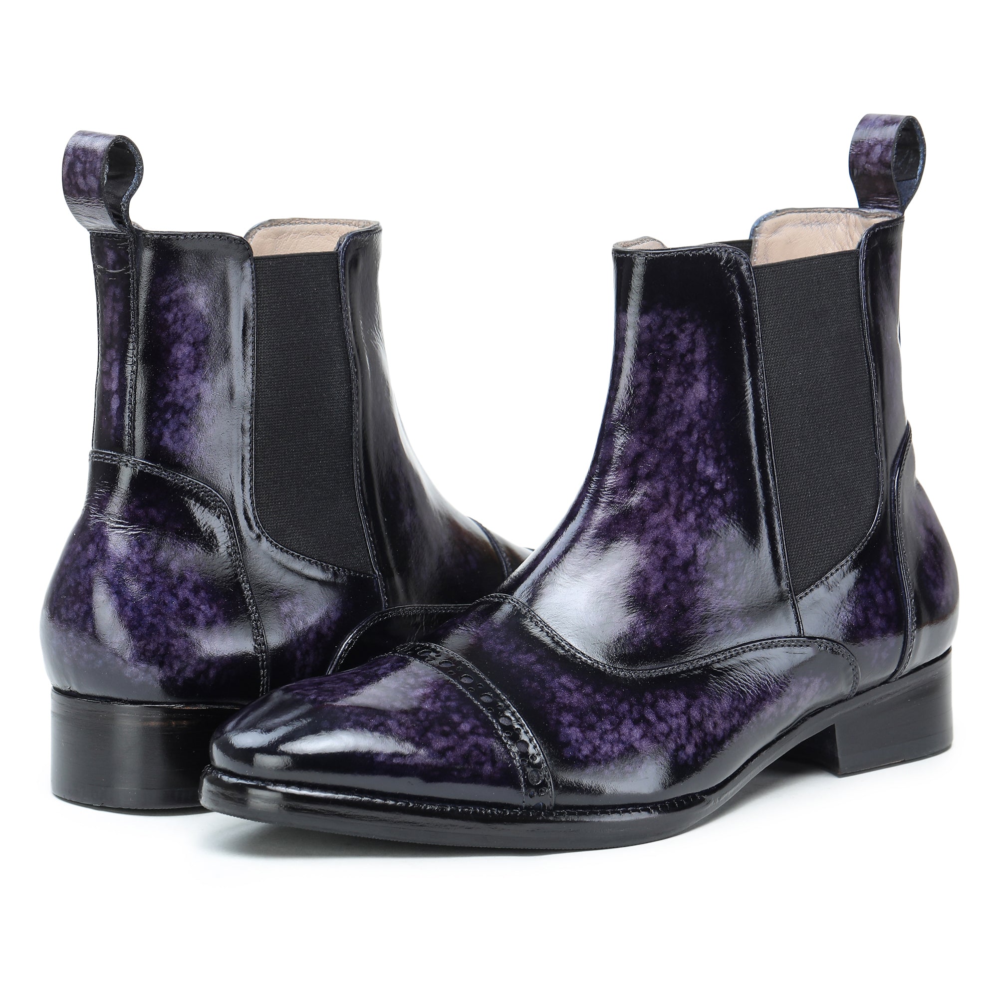 Captoe Chelsea Boots- Purple : Lethato