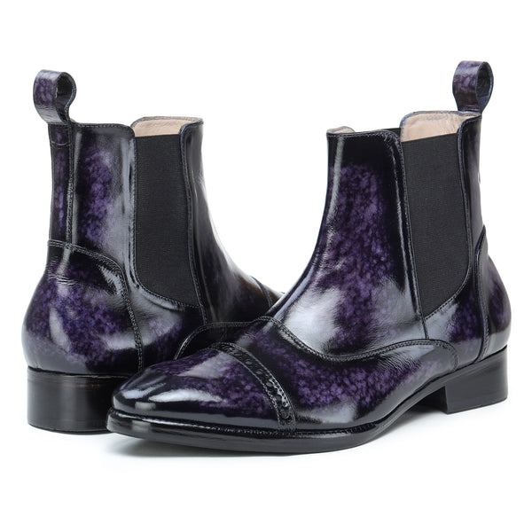 Mens purple chelsea clearance boots