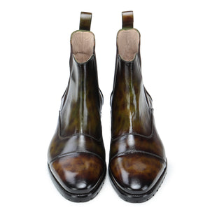 Captoe Chelsea Boots- Olive & Brown