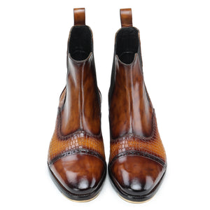 Captoe Chelsea Boots- Croc Tan
