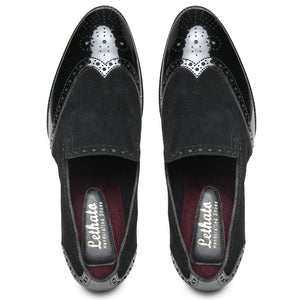 Wingtip Venetian Loafers - Black