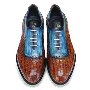Oxford Sneakers- Croc Brown & Blue