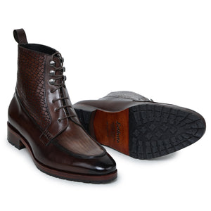 Derby Lace Up Boots - Brown