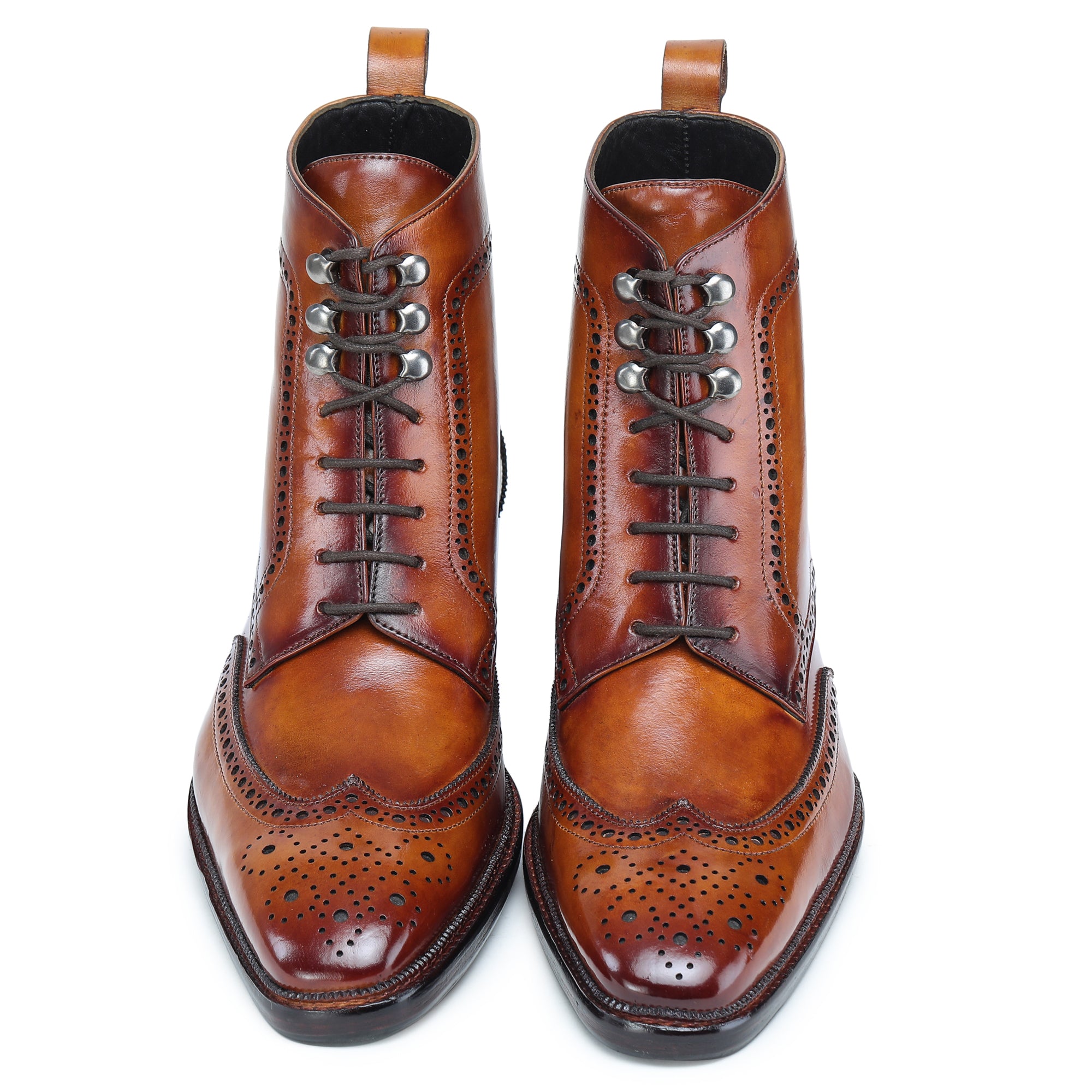 Wingtip Lace Up Boots- Tan by Lethato STANDARD / US 10.5-11 / UK 10 / Tan Wingtip Lace Up Boots- Tan by Lethato STANDARD / US 10.5-11 / UK 10 / Tan