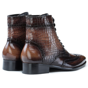 Men's Captoe Chelsea Boots- Croc Tan : Lethato UK 7 / US 8 / Euro 41 / Croc Tan