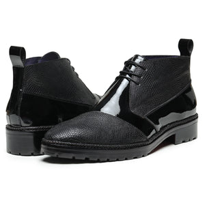 Classic Chukka Boots- Patent Black