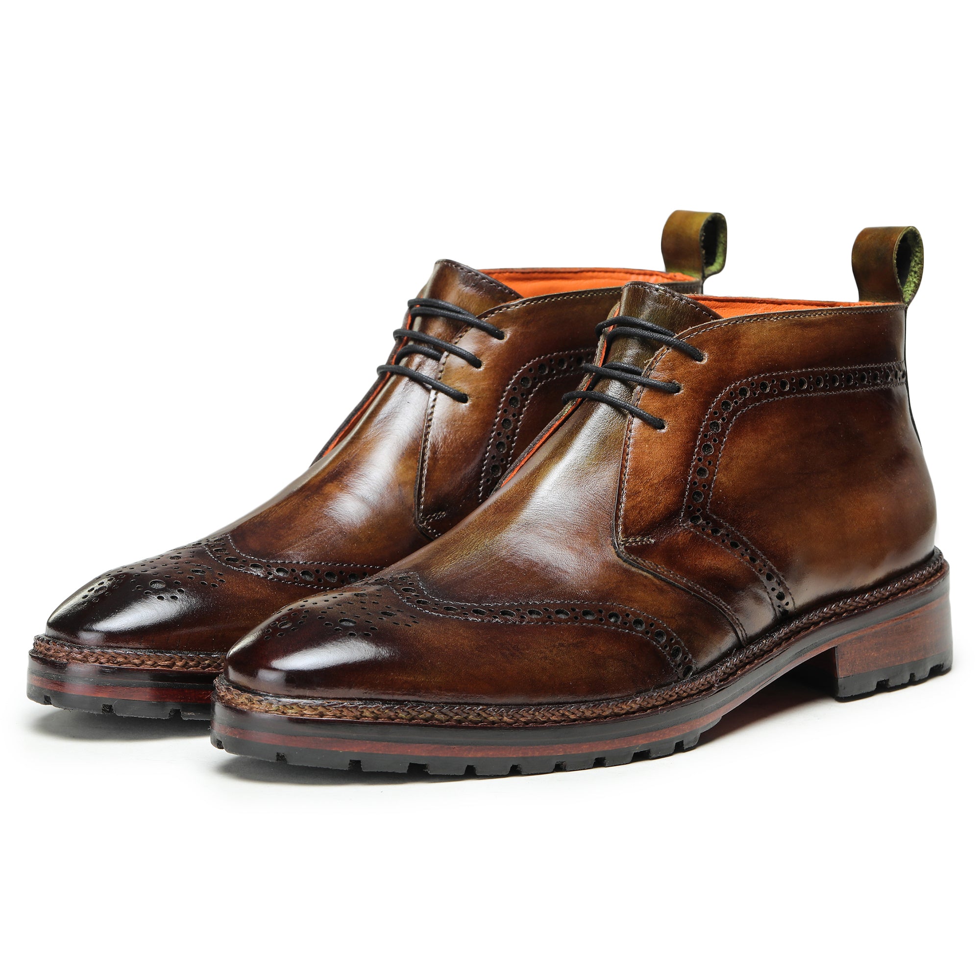 Wingtip Chukka Boots- Olive Brown by Lethato STANDARD / US 13.5-14 / UK 13 / Olive Brown Wingtip Chukka Boots- Olive Brown by Lethato STANDARD / US 13.5-14 / UK 13 / Olive Brown
