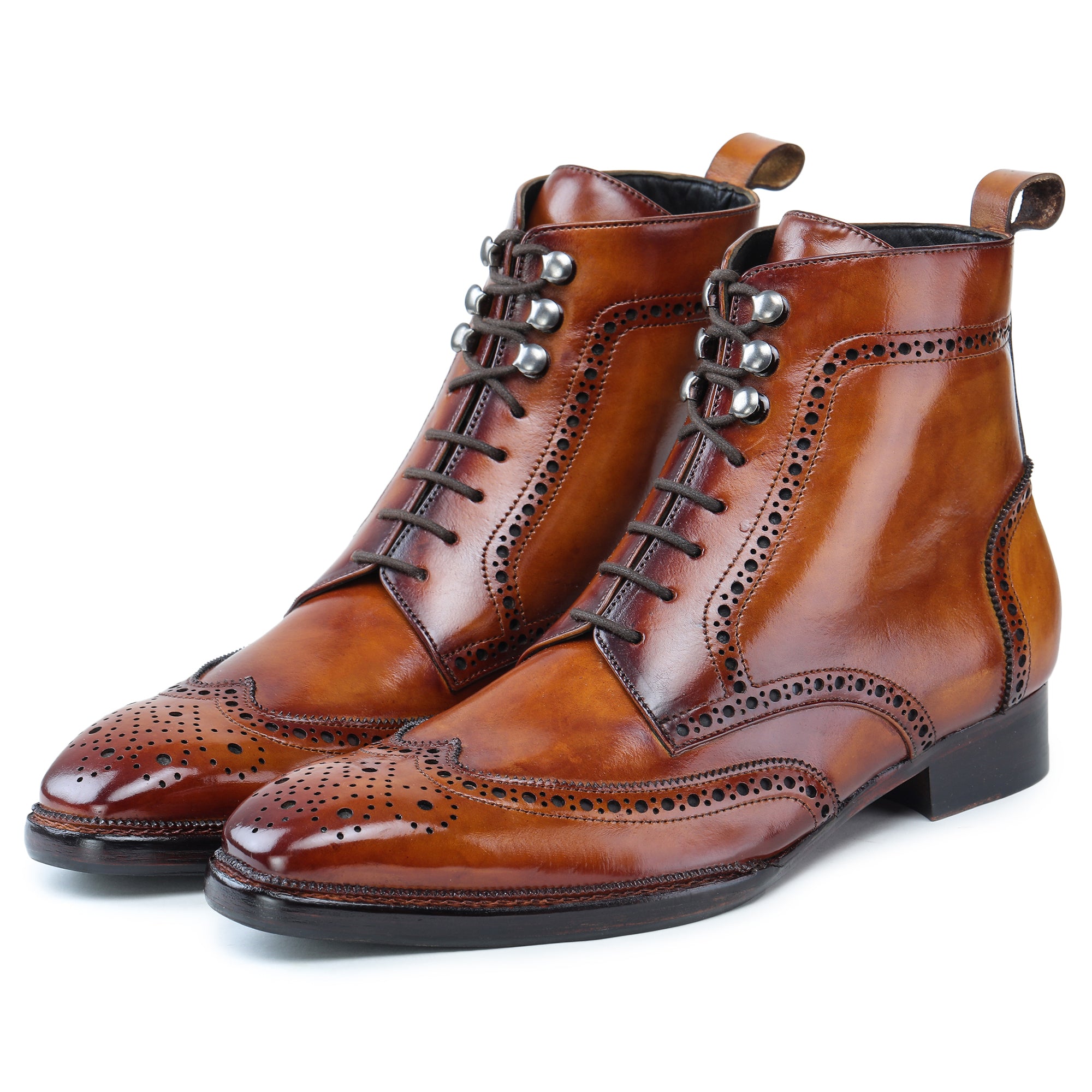 Wingtip Lace Up Boots- Tan by Lethato STANDARD / US 10.5-11 / UK 10 / Tan Wingtip Lace Up Boots- Tan by Lethato STANDARD / US 10.5-11 / UK 10 / Tan