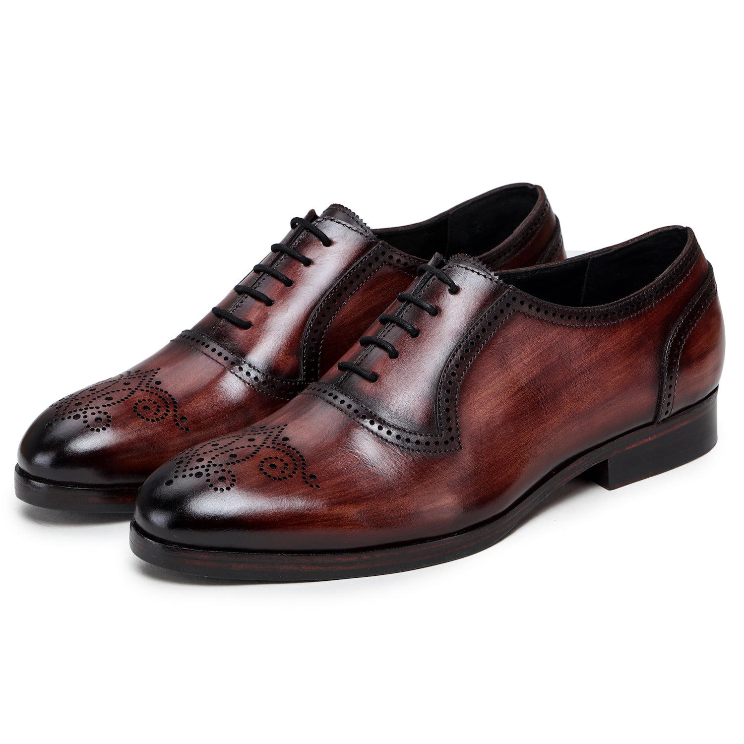 Oxford-Schuh mit Medaillonkappe – Braun